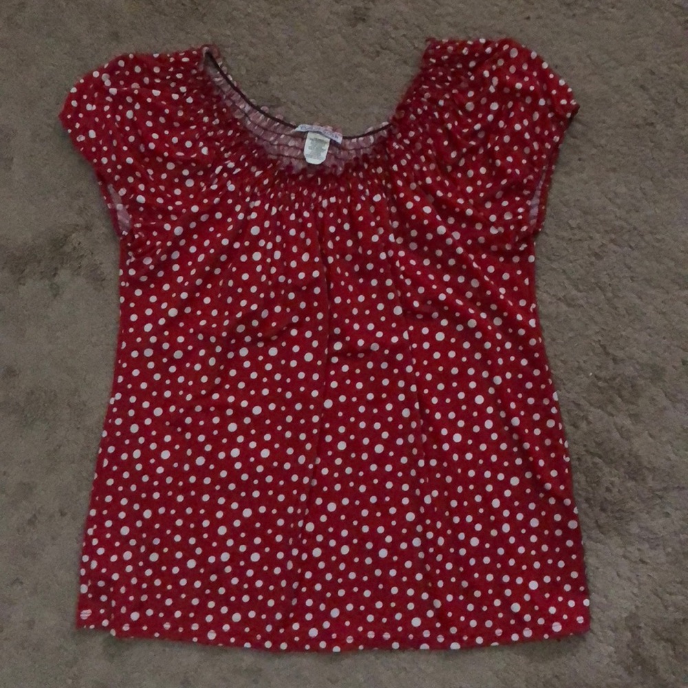 Red & White Polka Dot Top
